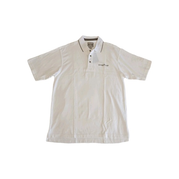 Other - Destinations Polo Shirt Mens Medium White Goodyear Tires Branded 100% Cotton NWT